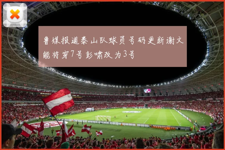 鲁媒报道泰山队球员号码更新谢文能将穿7号彭啸改为3号